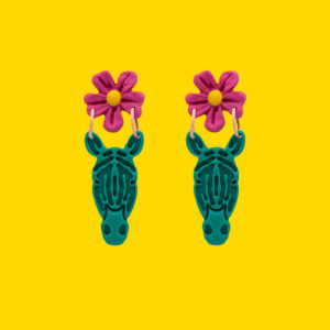 cebra verde flor fucsia