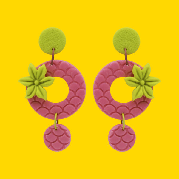 circulo con flor verde lima pin