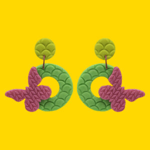 circulo con mariposa grande rosa pin