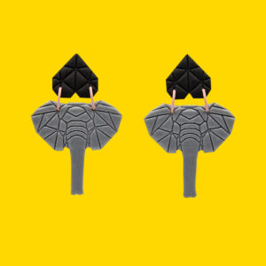 elefanta geometrica gris corazon negro invertido