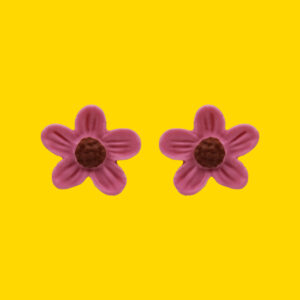 flor fucsia centro rojo pin