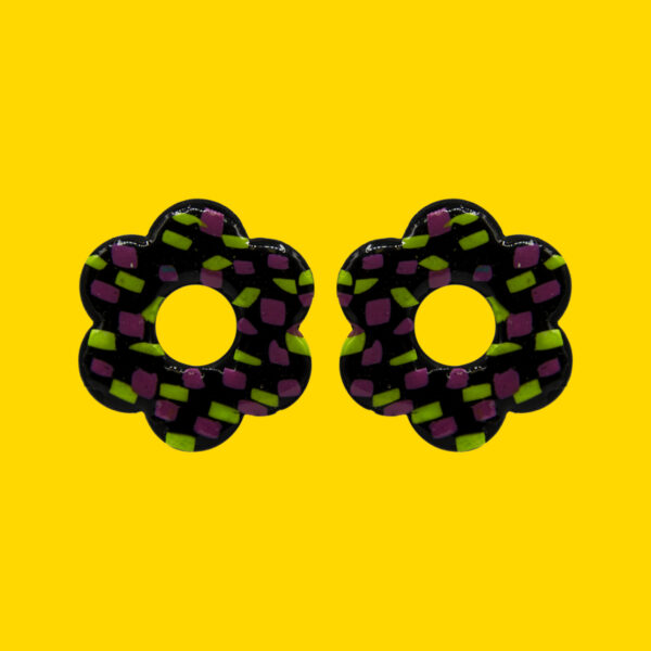 flores negras marmoleadas resinadas