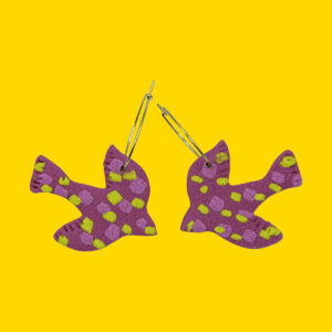 golondrina fucsia marmoleada aro dorado