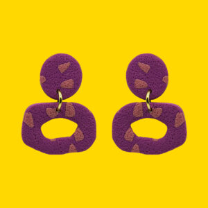 ovalos irregulares marmoleado morado naranja pin