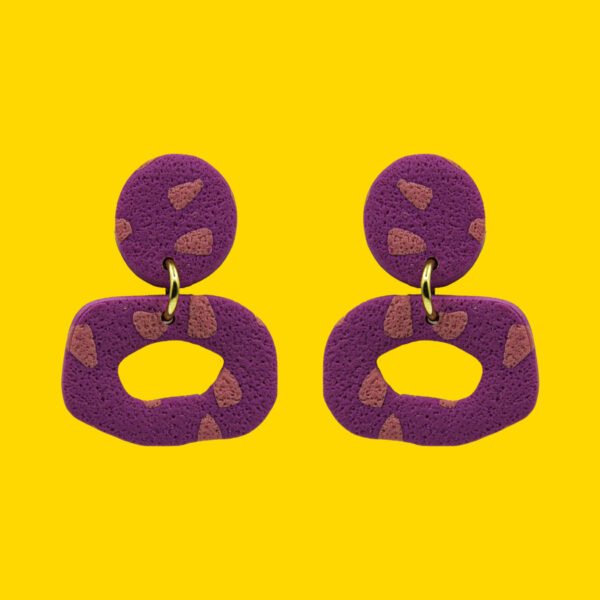 ovalos irregulares marmoleado morado naranja pin