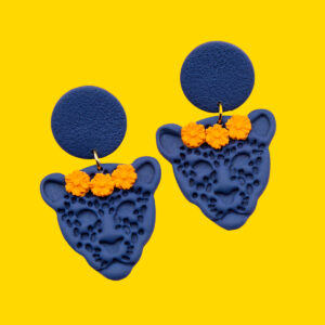 paantera azul flores naranjas pin