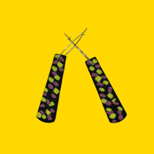 palo marmoleado negro fucsia y amarillo aro dorado