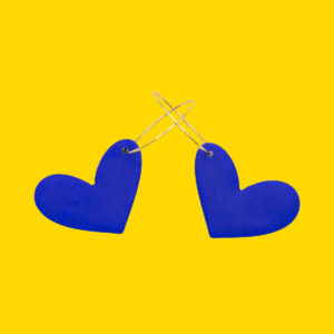 pendiente corazon love actually azul aro