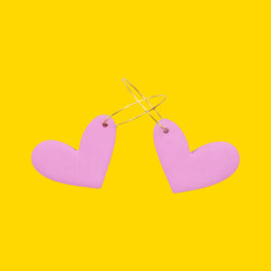 pendiente corazon love actually rosa aro