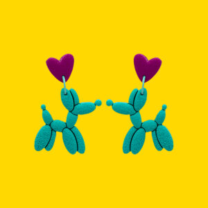 perro globo aguamarina corazon burdeos