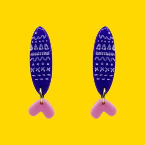 sardinas azul corazon rosa pin