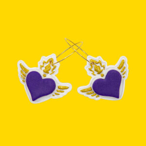 suspiro morado dorado con aro