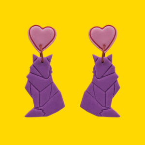 Zorra corazon rosa pin